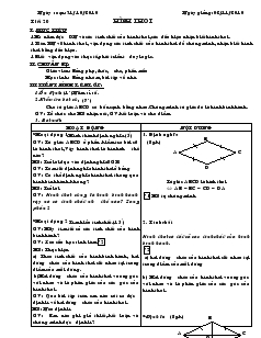Giáo án Hình học 8 năm học 2010- 2011 Tiết 20 Hình Thoi