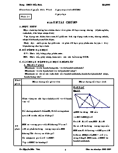 Giáo án Hình học 8 năm học 2010- 2011 Tiết 24 Ôn tập chương