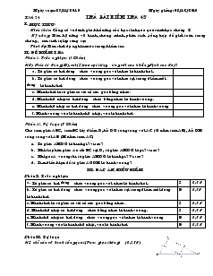 Giáo án Hình học 8 năm học 2010- 2011 Tiết 24 Trả bài kiểm tra 45 phút