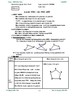 Giáo án Hình học 8 năm học 2010- 2011 Tiết 26 Đa giác – đa giác đều