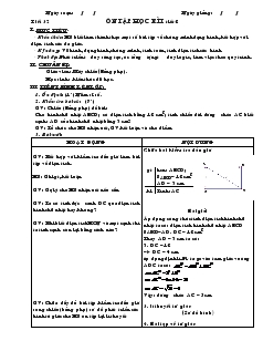 Giáo án Hình học 8 năm học 2010- 2011 Tiết 32 Ôn tập học kì I( Tiết 2)