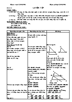Giáo án Hình học 8 năm học 2010- 2011 Tiết 43 Luyện Tập