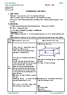 Giáo án Hình học 8 năm học 2010- 2011 Tiết 55 Hình hộp chữ nhật