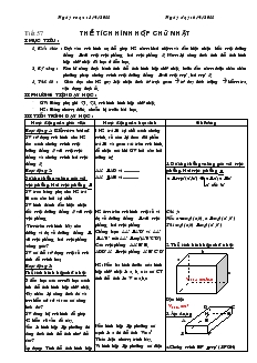 Giáo án Hình học 8 năm học 2010- 2011 Tiết 57 Thể tích hình hộp chữ nhật