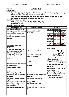 Giáo án Hình học 8 năm học 2010- 2011 Tiết 62 Luyện Tập