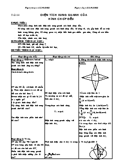 Giáo án Hình học 8 năm học 2010- 2011 Tiết 64 Diện tích xung quanh của hình chóp đều