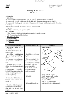 Giáo án Hình học 8 năm học 2011- 2012 từ tuần 1 đến tuần 4