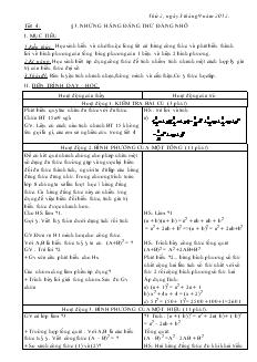 Giáo án Hình học 8 năm học 2012- 2013  Tiết 4 Những hằng đẳng thứ đáng nhớ