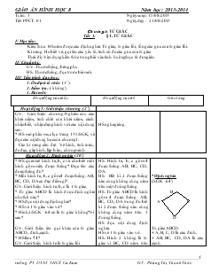Giáo án Hình học 8 năm học: 2013 - 2014