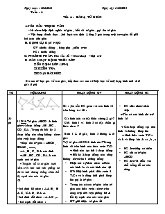 Giáo án Hinh học 8 - Tiết 1 - Bài 1: Tứ giác