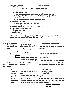 Giáo án Hinh học 8 - Tiết 11 - Bài 7: Hình bình hành