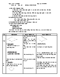 Giáo án Hinh học 8 - Tiết 19 - Bài 11: Hình thoi