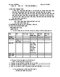 Giáo án Hinh học 8 - Tiết 23: Ôn tập chương 1