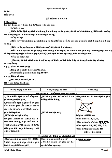 Giáo án Hình học 8 Tuần 1 Hình Thang