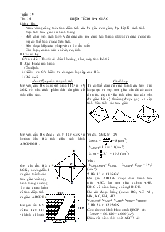 Giáo án Hình học 8 Tuần 19 tiết 34 Diện tích đa giác