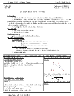 Giáo án Hình học 8 Tuần 20, Tiết 33 - Vũ Hải Đường