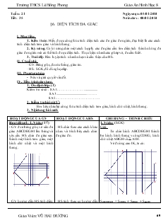Giáo án Hình học 8 Tuần 21, Tiết 35 - Vũ Hải Đường