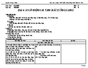 Giáo án Hình học 8 Tuần 24 Tiết 42 Bài 4 Khái niệm hai tam giác đồng dạng