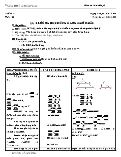 Giáo án Hình học 8 Tuần 25, Tiết 43 - Vũ Hải Đường