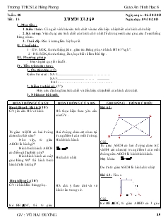 Giáo án Hình học 8 Tuần 8, Tiết 15 - Vũ Hải Đường