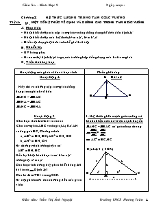 Giáo án Hình học 9 trường THCS Hương Toàn