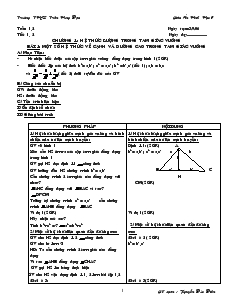 Giáo Án Hình Học 9 tuần 1, 2 Trường THCS Trần Hưng Đạo
