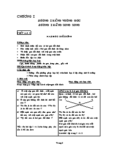 Giáo án Hình học lớp 7 Tiết 1, 2  Hai góc đối đỉnh