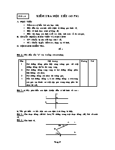Giáo án Hình học lớp 7 Tiết 16 Kiểm tra một tiết