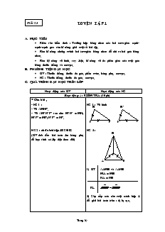 Giáo án Hình học lớp 7 Tiết 23 Luyện tập 1
