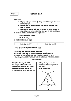 Giáo án Hình học lớp 7 Tiết 24 Luyện tập