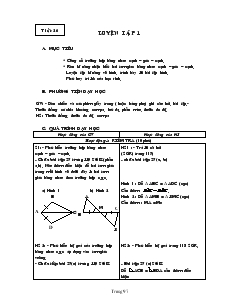 Giáo án Hình học lớp 7 Tiết 26 Luyện tập 1