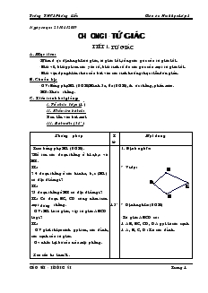 Giáo án Hình học Lớp 8 học kỳ I Trường THCS Phương Liễu