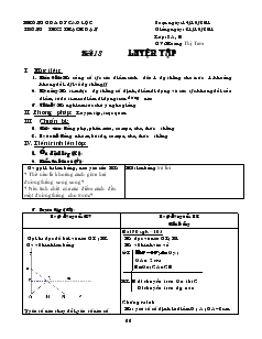 Giáo án Hình học lớp 8 năm học 2011- 2012 Tiết 18 Luyện Tập