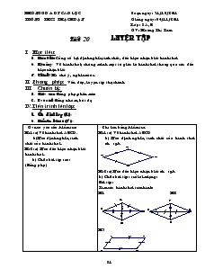 Giáo án Hình học lớp 8 năm học 2011- 2012 Tiết 20 Luyện Tập