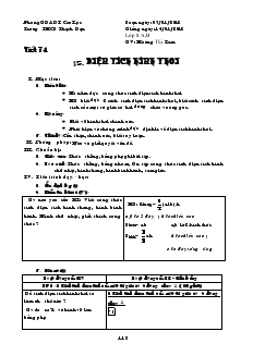 Giáo án Hình học lớp 8 năm học 2011- 2012 Tiết 34 Diện tích hình thoi