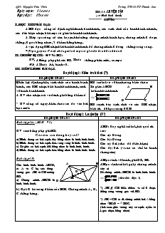 Giáo án Hình học lớp 8 năm học 2012- 2013 Tiết 11 Luyện tập (về hình bình hành)