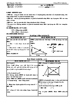 Giáo án Hình học lớp 8 năm học 2012- 2013 Tiết 17 Luyện Tập