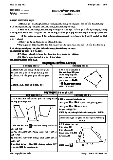 Giáo án Hình học lớp 8 năm học 2012- 2013 Tiết 2 Hình Thang