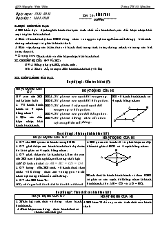 Giáo án Hình học lớp 8 năm học 2012- 2013 Tiết 20 Hình thoi