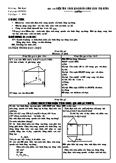 Giáo án Hình học lớp 8 năm học 2012- 2013 Tiết 60 Diện tích xung quanh của hình lăng trụ đứng