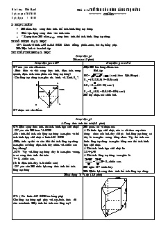 Giáo án Hình học lớp 8 năm học 2012- 2013 Tiết 61 Thể tích của hình lăng trụ đứng