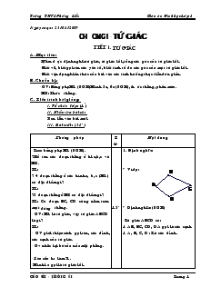 Giáo án Hình học Lớp 8 Trường THCS Phương Liễu