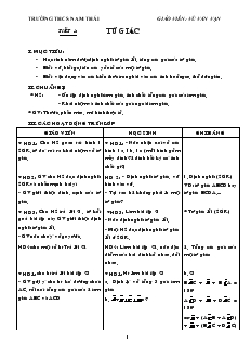 Giáo án Hình học lớp 8 từ tiết 1đến tiết 15 trường THCS Nam Thái