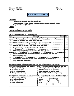 Giáo án Hình học lớp 8 Tuần 17 Tiết 34 Kiểm tra chương I