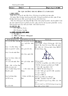 Giáo án Hình học lớp 8 Tuần 5 tiết 7 Ôn tập đường trung bình của tam giác
