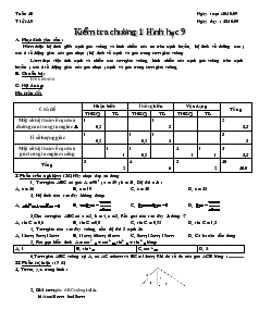 Giáo án Hình học lớp 9 Tuần 10 Tiết 19 Kiểm tra chương 1