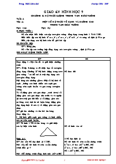 Giáo án Hình học Lớp 9 - Vũ Văn Thế