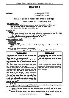 Giáo án hướng nghiệp lớp 9 học kỳ I năm học 2009 - 2010