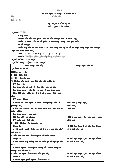 Giáo án lớp 3 (chuẩn kiến thức kỹ năng) - Tuần 11