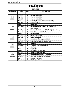 Giáo án lớp 3 (chuẩn kiến thức kỹ năng) - Tuần 20 năm 2014